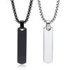 Stainless Steel Smooth Three-dimensional Strip Can Be Engraved Men's Simple Fashion Titanium Steel Necklace