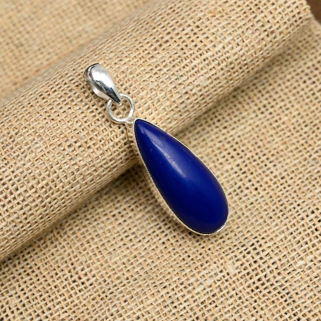 Lapis Lazuli  Gemstone Jewelry Handmade 925 Sterling Silver Pedant For Wedding Gift