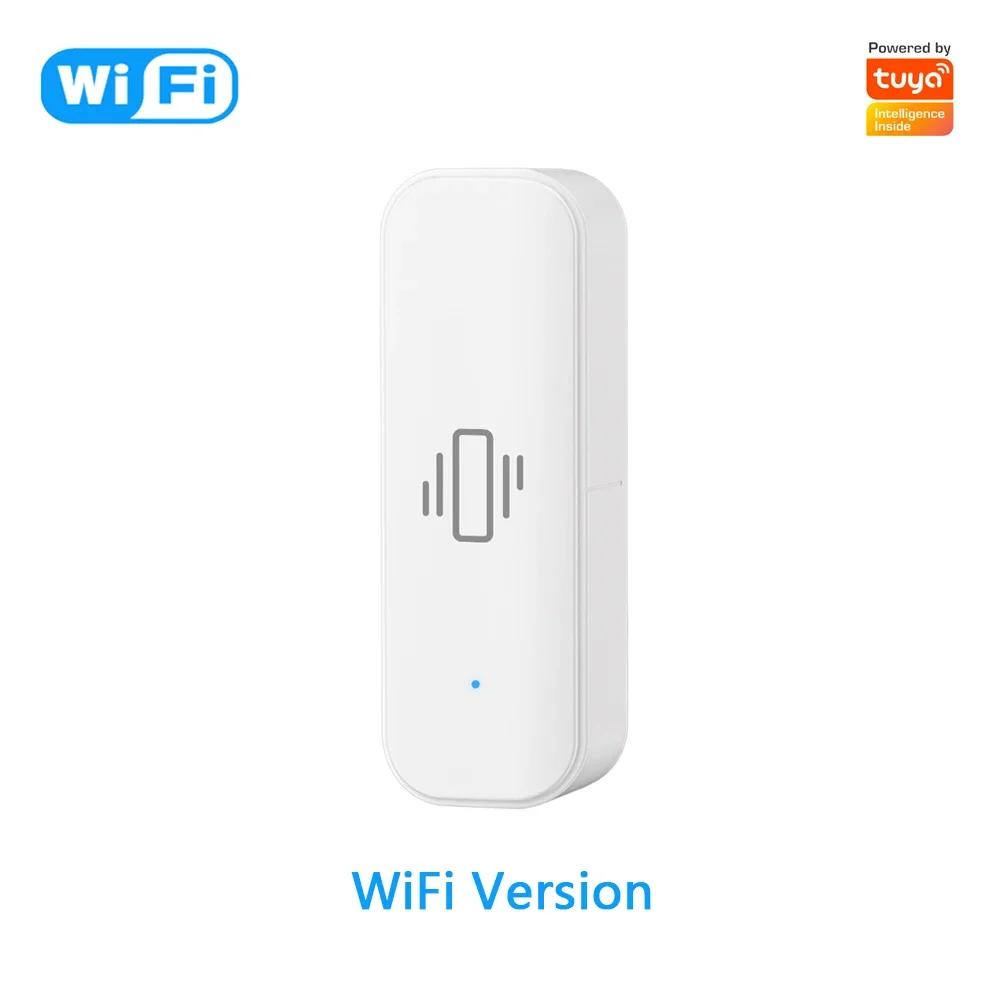 Tuya WiFi/Zigbee Smart Vibration Sensor Home Security Protection Smartlife App Real-time Remote Monitor Alarm Notification WiFi Version