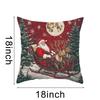 Christmas Pillow Covers 4 Pack Polyester 18x18 Inches with Santa Snowman Reindeer Prints for Sofa and Chair Decor