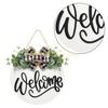 Welcome Sign for Front Door Wreath Decorations Bows Front Door Porch Hangings Decors for Farmhuose Home Outdoor Indoor top sale