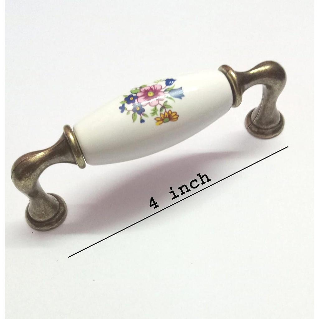 Poignées Rondes en Céramique Studios Pour Placard de Cuisine/Tiroir/Commode/Meuble TV en 4 Pouces (Un paquet de 2),Multicolore