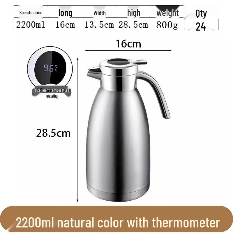 304 Stainless Steel Insulated Teapot Thermos Flask, Large Capacity 24-Hour Hot Water Bottle