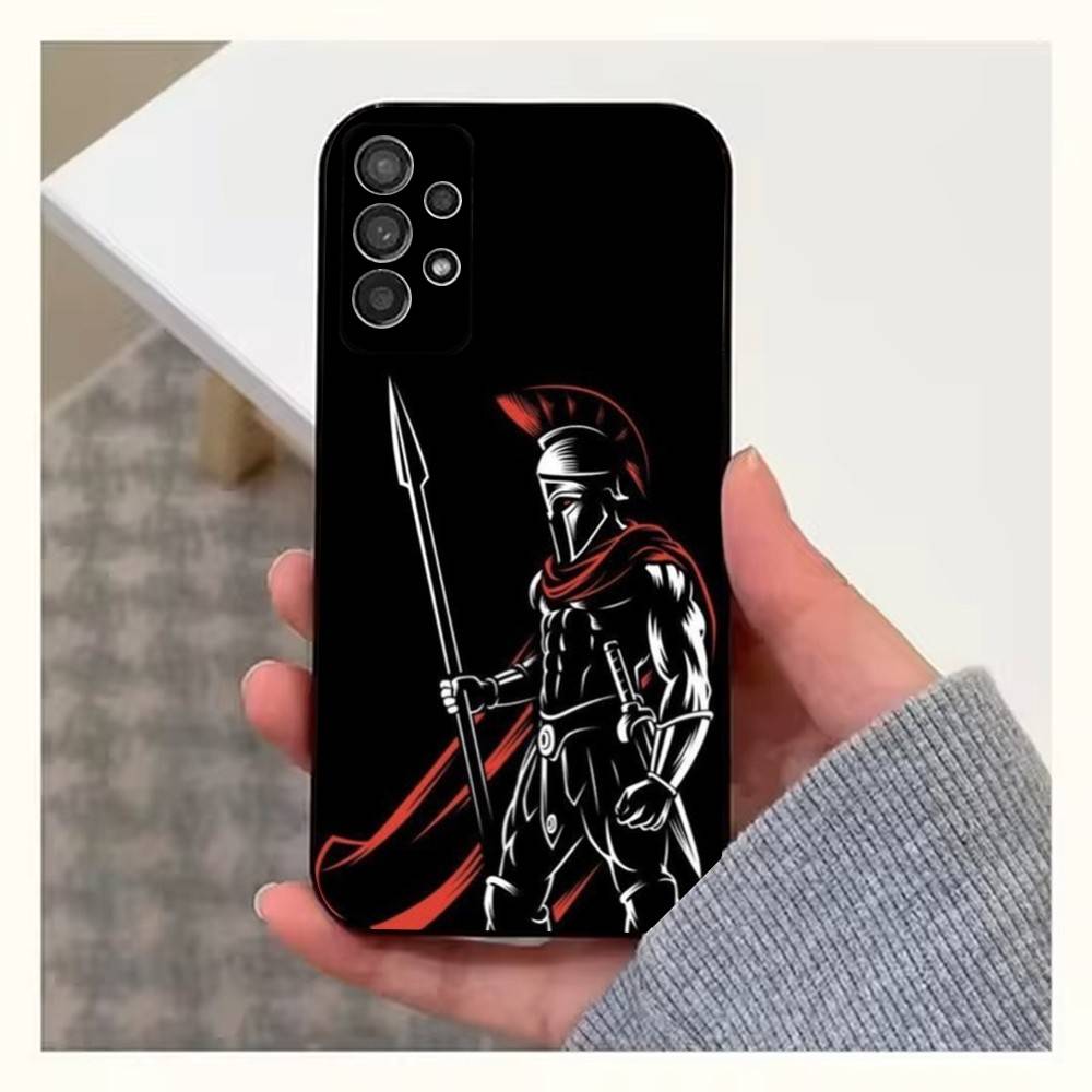 Spartan Warriors Phone For Samsung S25,S10,S20,S10,S21,S9,S24,S23,Ultra,FE,Plus,Lite,Soft Silicone Black Cover