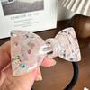Fashion Cute 6.4cm Inlaid Colorful Rhinestones Bow Hair Band For Sweet Girls Acetate High Ponytail Hair Rope Hair Accessories