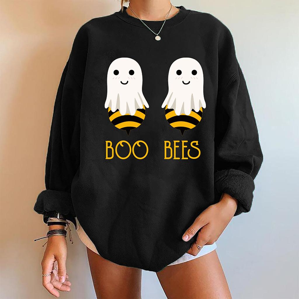 Halloween Long Sleeve Women's Sweatshirt Drop Shoulder Long Sleeve Women's Padde