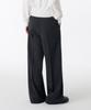 MUSINSA STANDARD WOMAN Women'S Low Waist Deep Tuck Extra Wide Hidden Banding Slacks [Charcoal Gray]