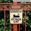 2D Flach, 1 Stück Vorsicht vor der schwarzen Katze Aluminium Kunstschild, Perfekt für Eine Lustige Wanddekoration für Außenbereiche, Wohnzimmer, Schlafzimmer, Badezimmer, Zuhause