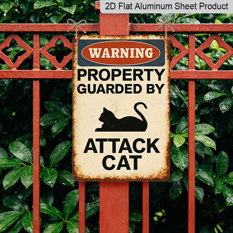 2D Flach, 1 Stück Vorsicht vor der schwarzen Katze Aluminium Kunstschild, Perfekt für Eine Lustige Wanddekoration für Außenbereiche, Wohnzimmer, Schlafzimmer, Badezimmer, Zuhause