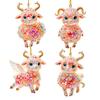 Shining Goat Pendant 2D Flat Animal Hanging Decoration New Christmas Tree Ornament  Bag Charms