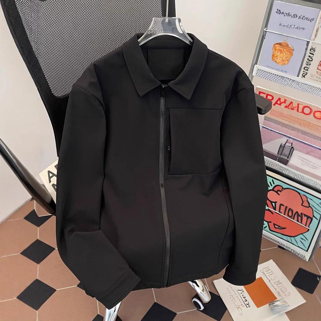 American Style Spring/Autumn Breathable Casual Jacket - Pure Color, Long-Sleeved, Loose Fit Fashion Top
