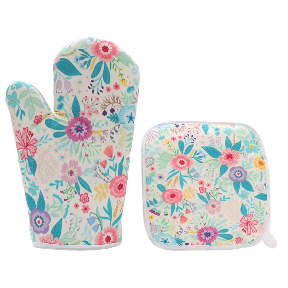 Pot Holders And Oven Mitts Heat-Resistant Gloves Potholders Kitchen Oven Mitts Pan Rack Set For Microwave Pan Plate Bowl Bakery
