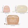 Solid Color Mesh Cosmetic Bag S/M/L Cosmetic Accessories Organizer Toiletry Storage Bag  Lipstick