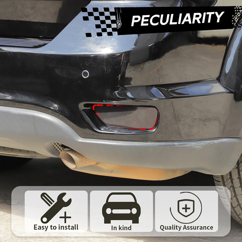 Bil Bakre Tåkelys Lampe Deksel ABS Lampe Dekorasjon For Jeep Grand Cherokee For Jeep Compass For Dodge Journey Bil Eksteriør Tilbehør, Røkt Svart