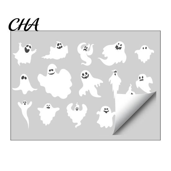 Fall Seasonal Decor Halloween Ghost Window Clings, Static Stickers, Waterproof Glass No Glue Film Decals, Spooky Home for Indoor Outdoor Party