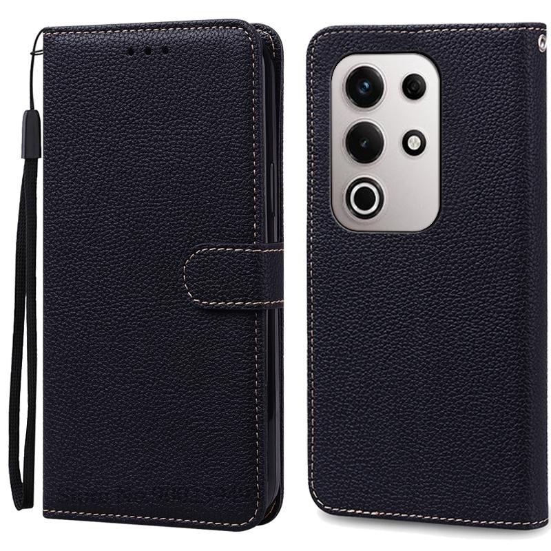 

For Itel S25 Ultra Case Wallet Leather Flip Cover For Itel S25 Ultra Phone Case Soft TPU Book Cover Coque Fundas For Itel S25 Ultra чёрный