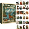 National Parks Advent Calendars 2025, 24 Days Christmas Countdown Calendar, National Parks Wildlife Landscapes Ornaments Gift