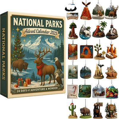 Christmas Countdown Calendar with 24 Gift Countdown Mystery Box Calendar 2025 National Parks Advent Calendar for Kids and Adults