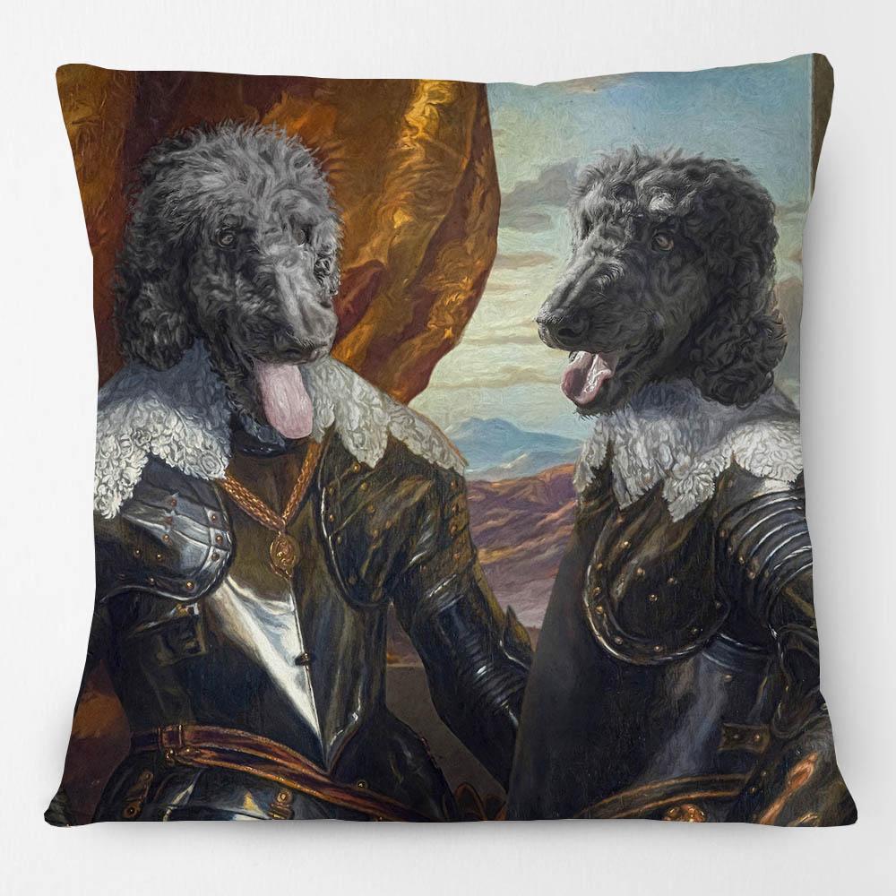 Federa Cuscino Pittura Ritratto Animali Cani Corte Reale Europea Cuscino Decorativo Gatto Vintage per Divano