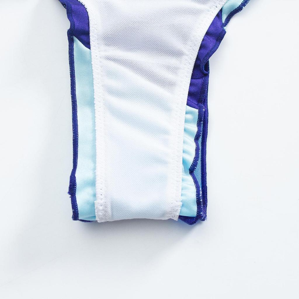 Dam axelbandslös Patchwork Tvådelad Bikini Set Split Triangle Baddräkt Badkläder