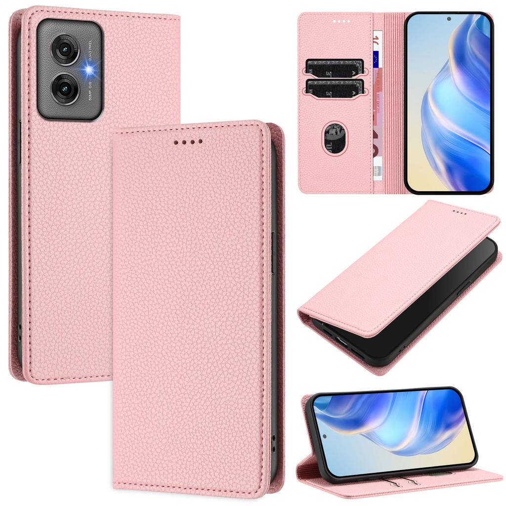 For Motorola Moto G55 5G Wallet Case RFID Blocking Litchi Texture Leather Mobile Cover
