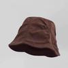 1Pcs Korean Style Foldable Travel Outdoor Hat Corduroy Pleated Bucket Hat For Women Solid Color Soft Casual Sun Hat