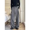 Three-dimensional Pleated Wide-leg Pants A-shaped Silhouette Casual Pants Men's Spring and Autumn New Design Sense Loose Drape Floor Pants
