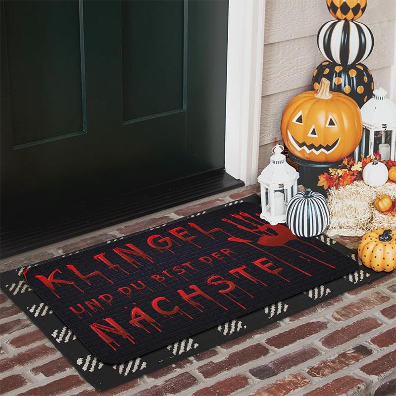 Horror Bloody Handprint Print Carpet Plush Flannel Rug Halloween Entryway Living Room Home Decor Area Rug Non Slip Floor Mat