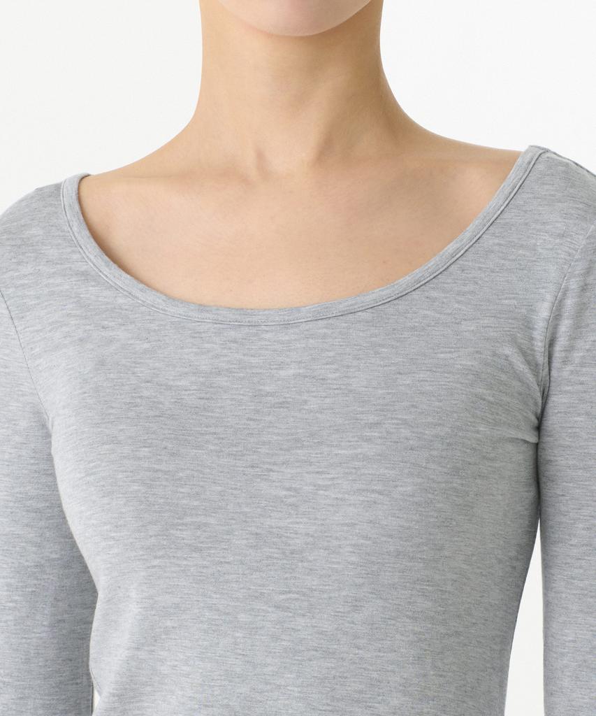 MUSINSA STANDARD WOMAN Women'S Tencel Slim Ballerina Long Sleeve T-Shirt [Medium Grey]