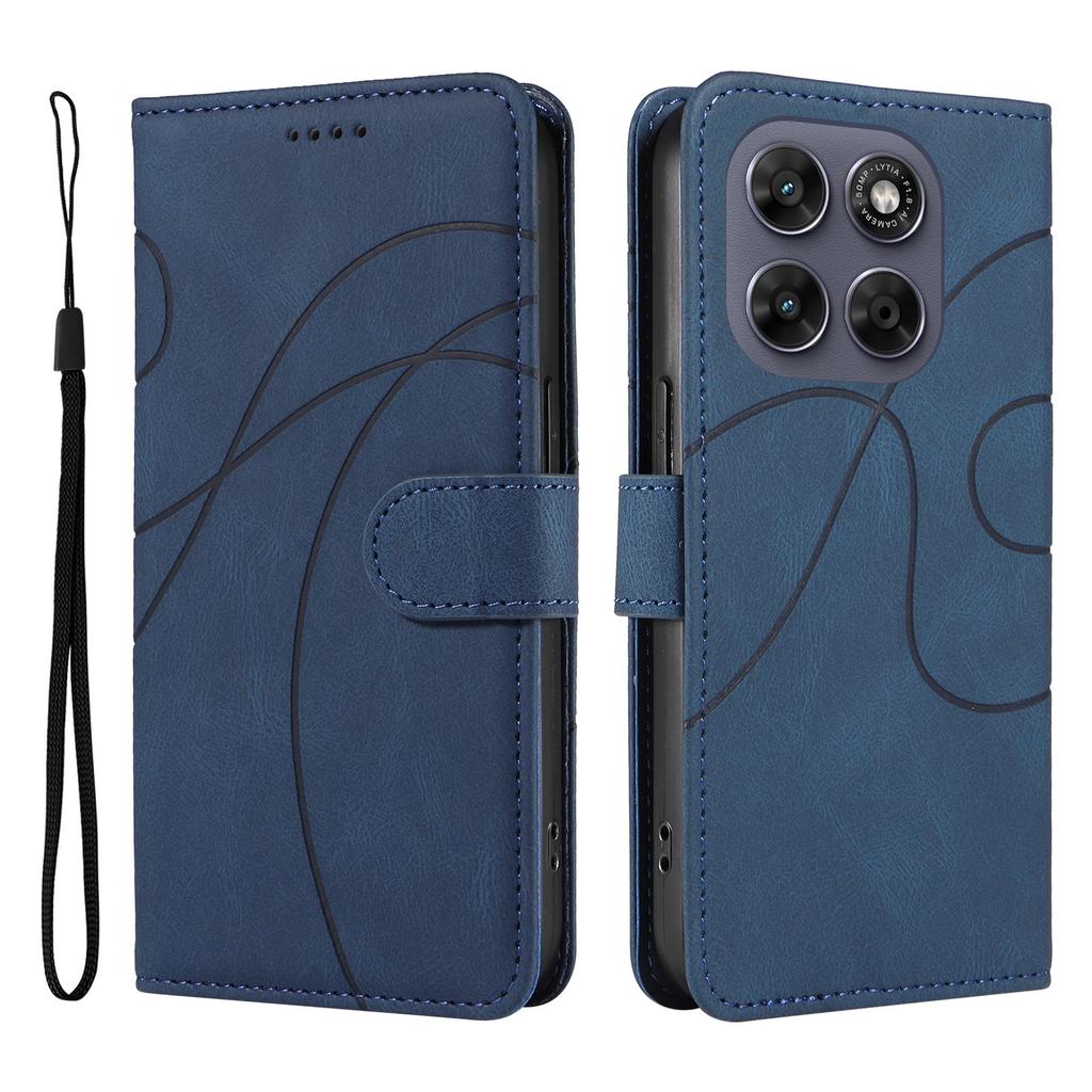 Applicable MOTO G06 4G Curved Crease Phone Leather Case G04Flip cover with card slot G35Leather protective case