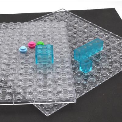 16*16 Dots BasePlates Transparent Small Particle Building Block Plate Double Side Baseplate Compatible with Lego City Blocks