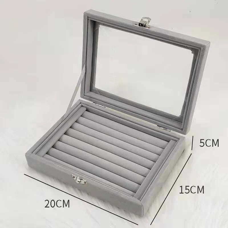 1PC Jewelry Storage Box Wholesale Home Jewelry Display Box with Covered Necklace Ring Jewelry Organizer