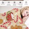 Winter Gingerbread Flat Printed Throw Blanket - Lightweight Flannel Plush, Gift for Couch, Bed, Living Room, Travel, Office