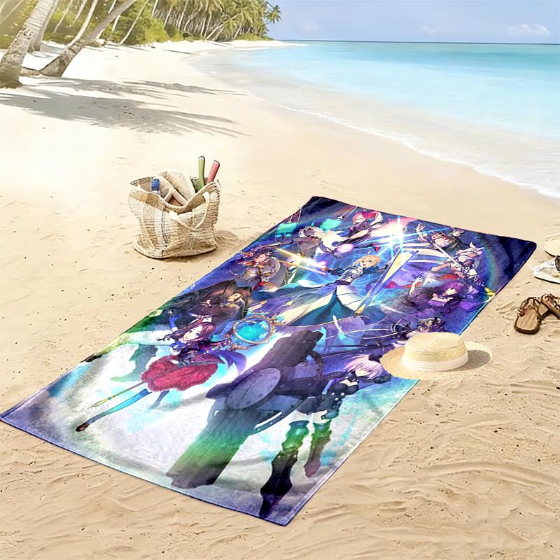 Fate Grand Order FGO Print Beach Towel, Large Soft Quick Dry Towel for Beach Camping Swimming