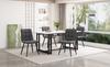 140x80cm Light Luxury Dining Table, Metal Frame, Rectangular Modern Kitchen Table with Metal Legs for Dining Room Living Room, Black Table Legs