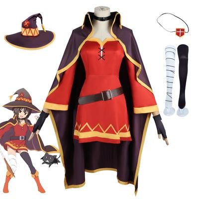 KonoSuba Gottes Segen für diese wunderbare Welt Konosuba Megumin Umhang Kleid Uniform Outfit Perücke Halloween Anime Cosplay Kostüme