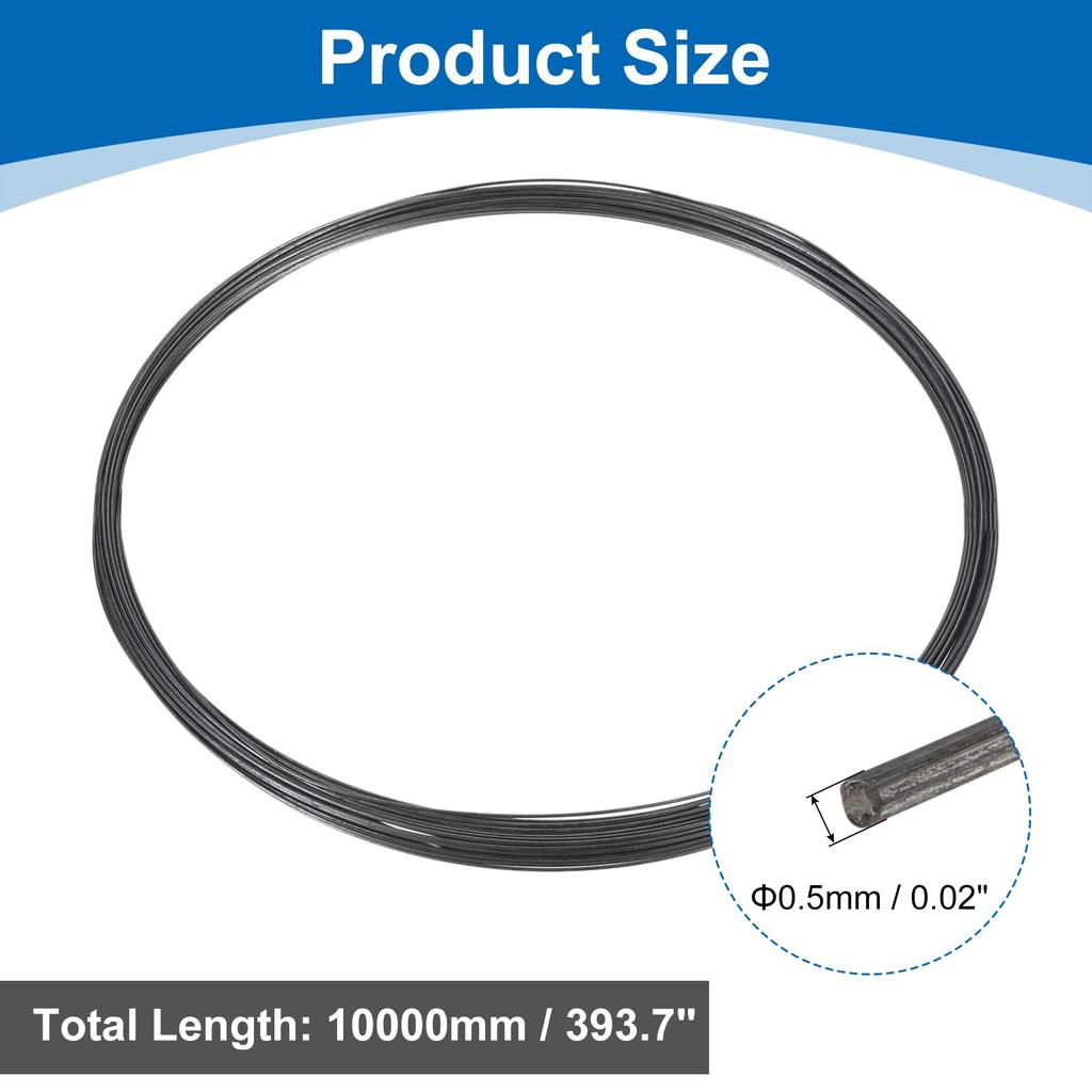 Uxcell Wolfram Hohe Reinheit Wolfram Durchmesser x 10 Meter für Glühbirne Wolfram-Glühfaden Metall Elektronikdraht, 99,99% Draht, 0,5 mm Länge,