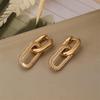 Retro Double Loop Earrings For Women Shiny Rhinestone Geometry Round Hoop Earrings Girls Punk Hip Hop Jewelry Gift