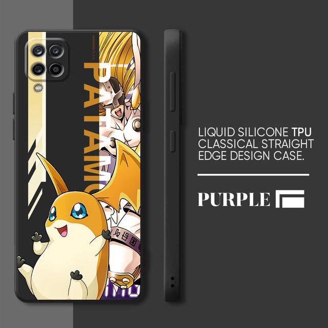 Digital Monster Digimon Cute Phone Case For Samsung Galaxy A02 A31 A51 A70 A03s A11 A50 A21s A01 A71 Square Liquid Cover