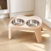 Elevated Dog Feeding Station with Stainless Steel Bowls Easy to Clean Foldable Raised Pet Feeder