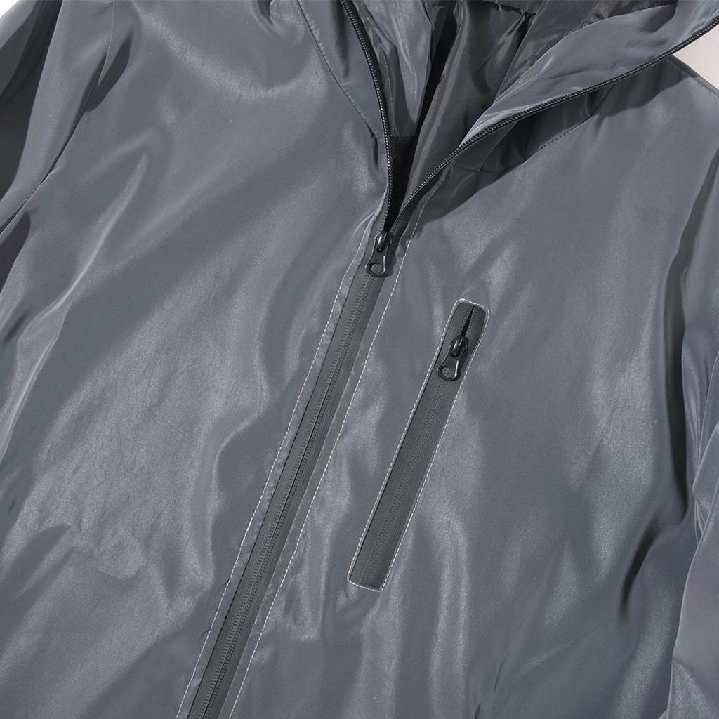 Men's Iridescent Reflective Hooded Windproof Jacket - Trendy Loose Fit, European & American Sizes