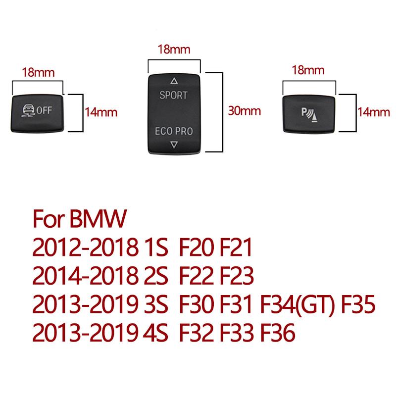 3pcs Set Car ESP Antislip Control Sport Button Radar Sensor Switch For BMW 1 2 3 4 Series F20 F21 F22 F23 F30 F34 F32 F36