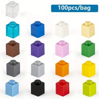 100pcs MOC 1x1 Parts 3005 Brick Compatible Figures Bricks DIY Assmble Building Blocks Particle Kid Puzzle Brain Toys Gift