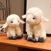 Cute Long Ear Stuffed Sheep Bell Necklace Fluffy Plush Animal Pendant for Desk Ornament Friend Souvenir Gift