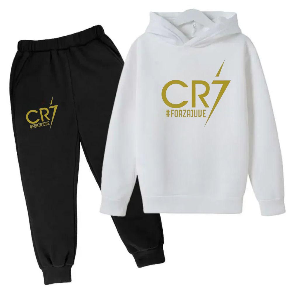 TZWYRonaldo CR7 Print Football Idol Clothing Children Hoodie 2pcs Set Pants Suit Kids Boys Tracksuit Girls Clothing Sport Tracksuits