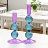 Creative Colored Glass Candle Holders Long Pole Candlesticks for Home Decoration Wedding Table Centerpieces Ornaments