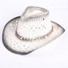 Popular European and American Classic Hollow Western Cowboy Hat Men's and Women's Fashion Vacation Breathable Sunshade Straw Hat
