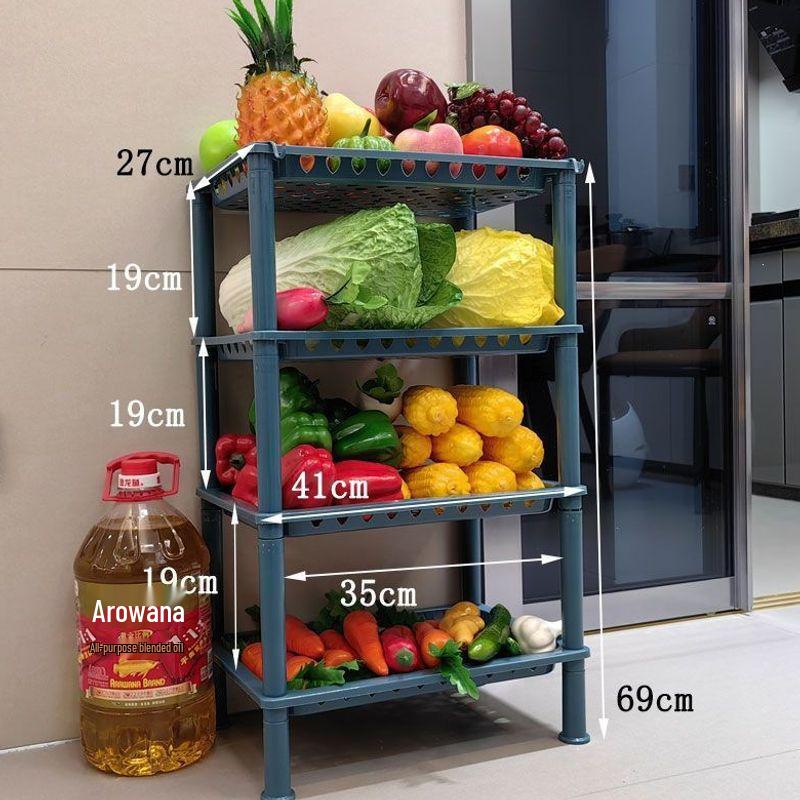 Multi-Layer Floor-Standing Kitchen Storage Rack for Fruits and Vegetables