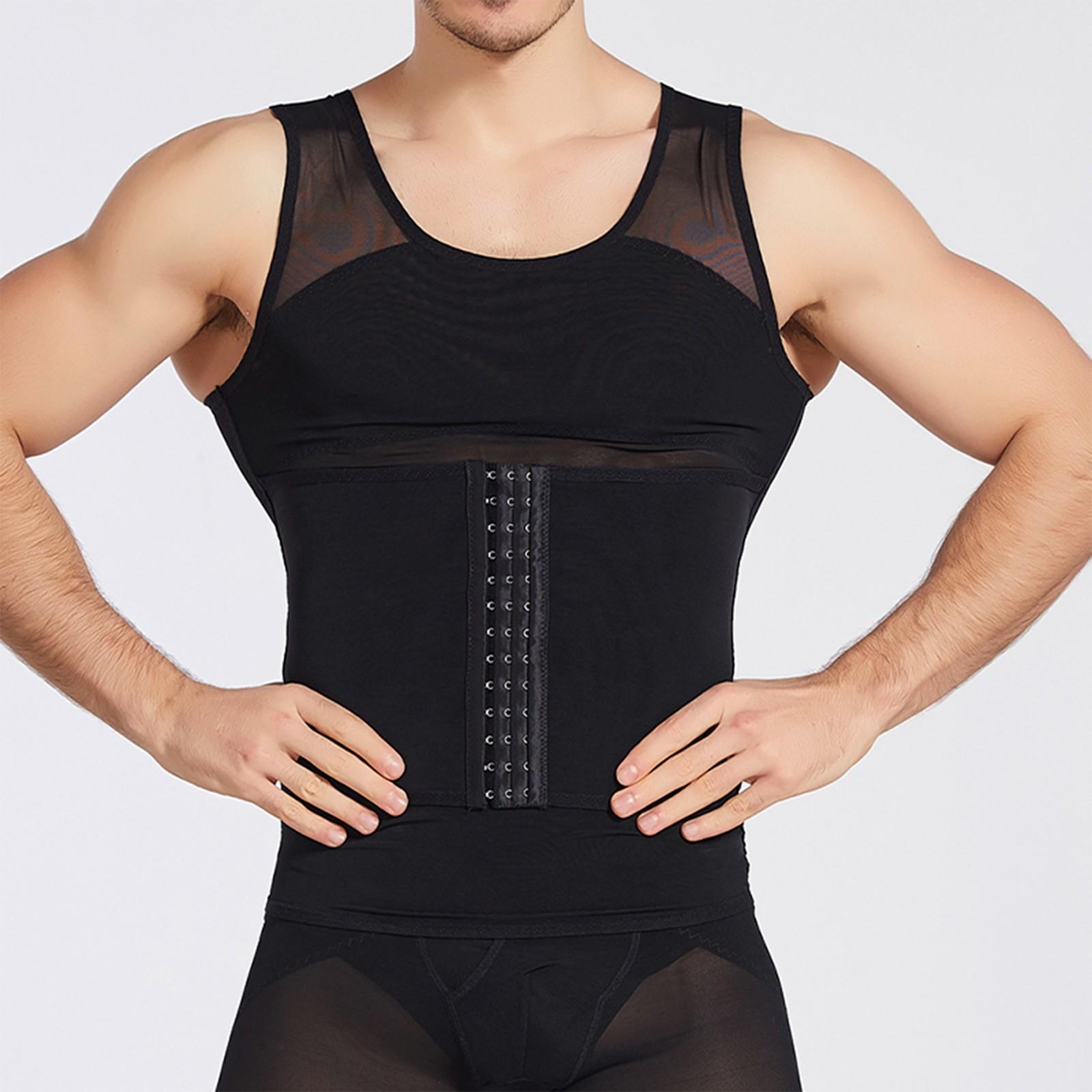 

Мужской дышащий пояс на талию и грудь, утягивающий живот, жилет с регулировкой пряжки, утягивающая одежда XL чёрный