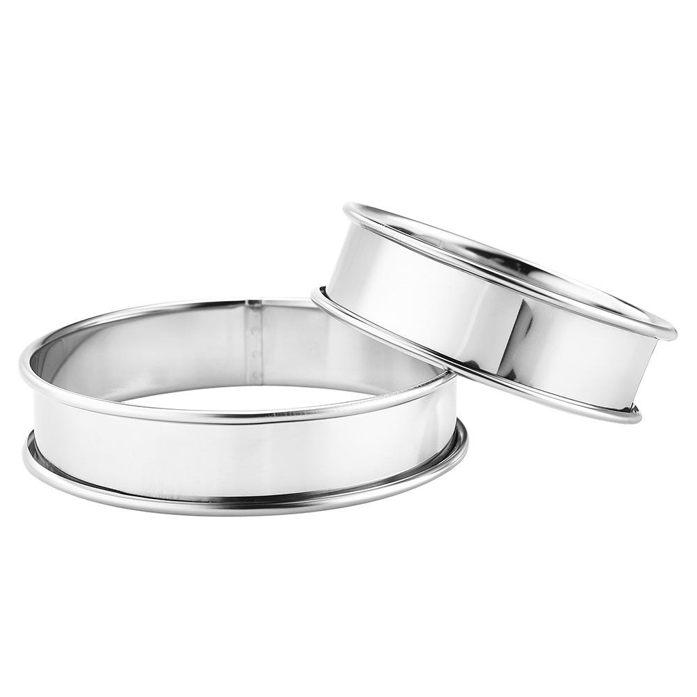 304 Stainless Steel Round Mousse Ring Household Chiffon Cake Mold Cake Tart Ring Double Rolled Cookie Molds